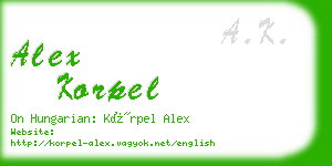 alex korpel business card